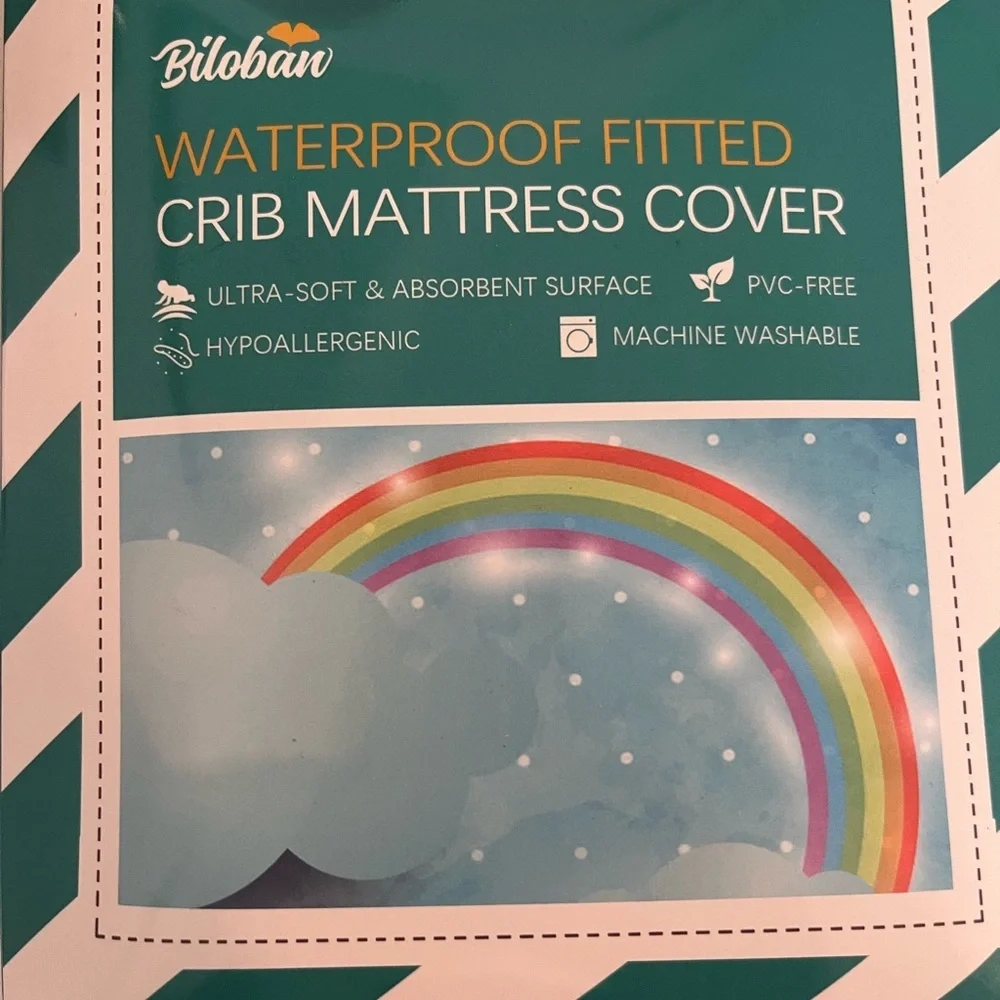 Waterproof Fitted Crib Mattress Cover - Green